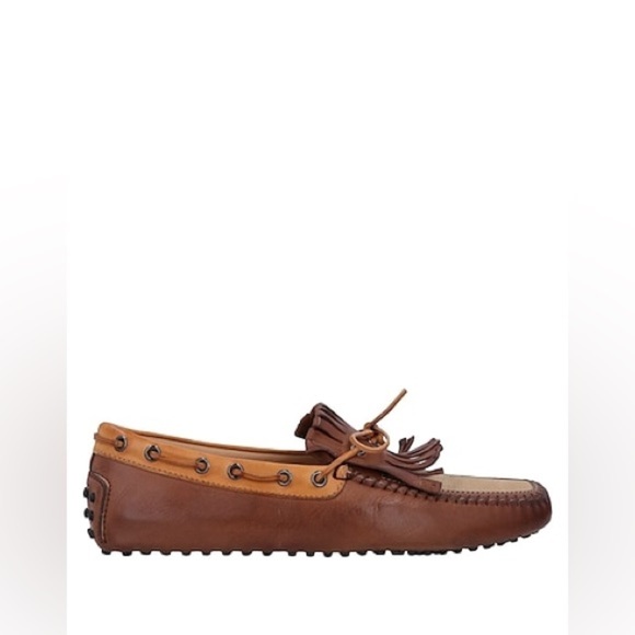 Tod\'s Gommino Leather Fringe Driving Loafers in Congnac & Tan main image 9